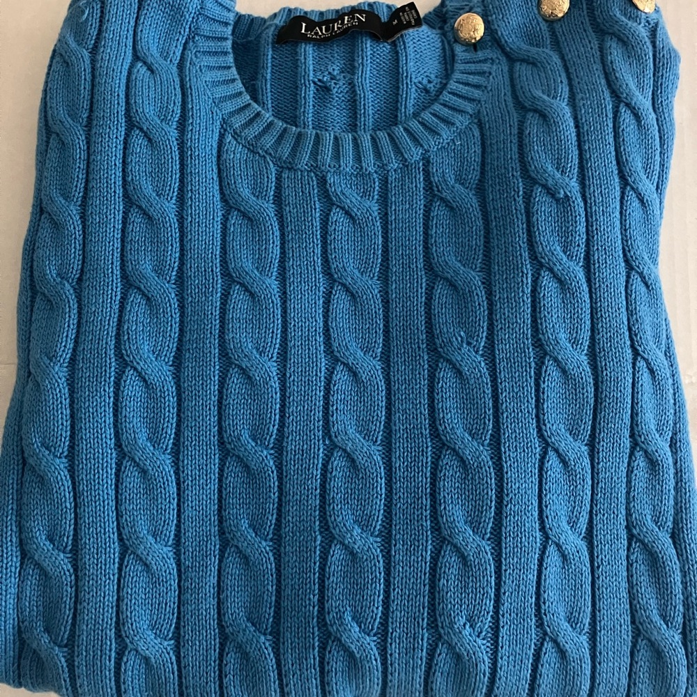 Lauren Ralph Lauren Blue Cable Knit Sweater